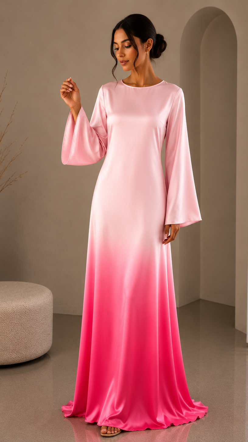 Ombre Satin Kleid Sale